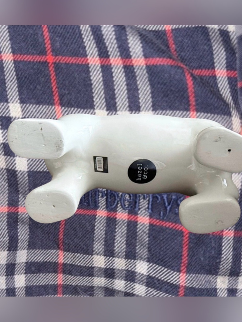 Puppy Dog dish with lid. White Ceramic Dachshund 13” x 4” - Picture 4 of 6